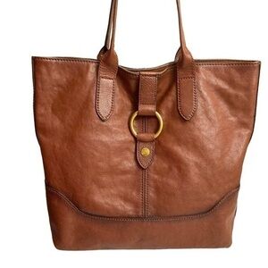 Frye brown leather tote bag